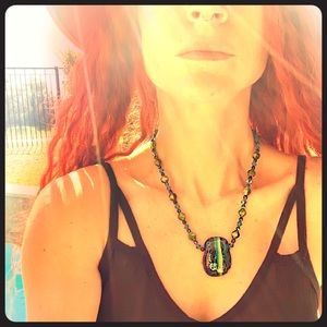 Vintage handmade glass/crystal beaded necklace